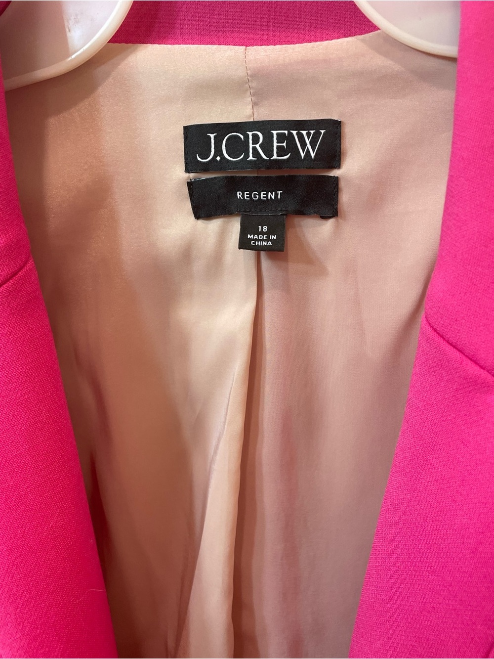 J.Crew Regent Hot Pink One Button Blazer Size 18 Tailored Preppy Workwear - Picture 3 of 7